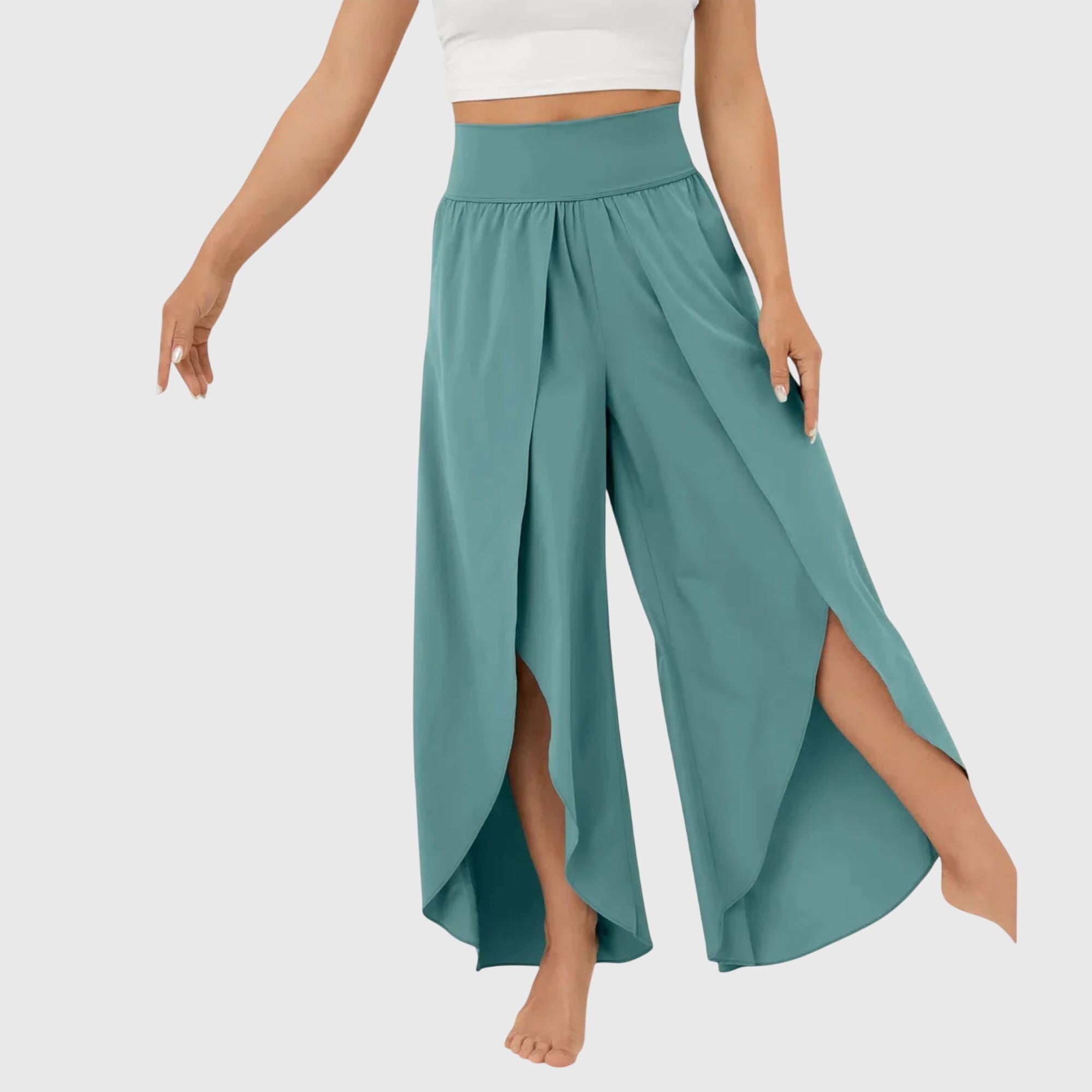 Pat | Women's Wide Leg Pants High Waist Split Hem 3