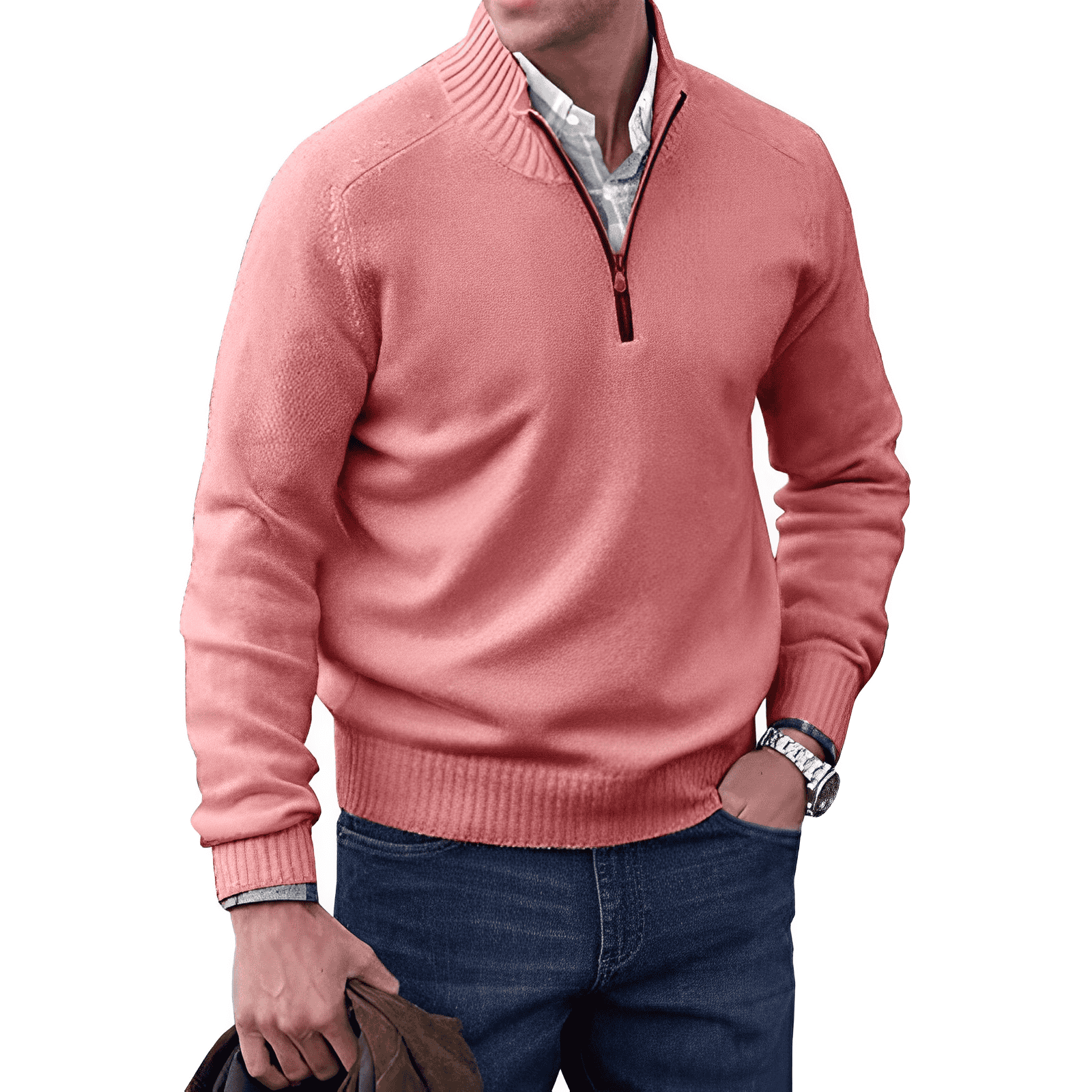 Pavin | Men's Knitted Half Zip Pullover Sweater 10