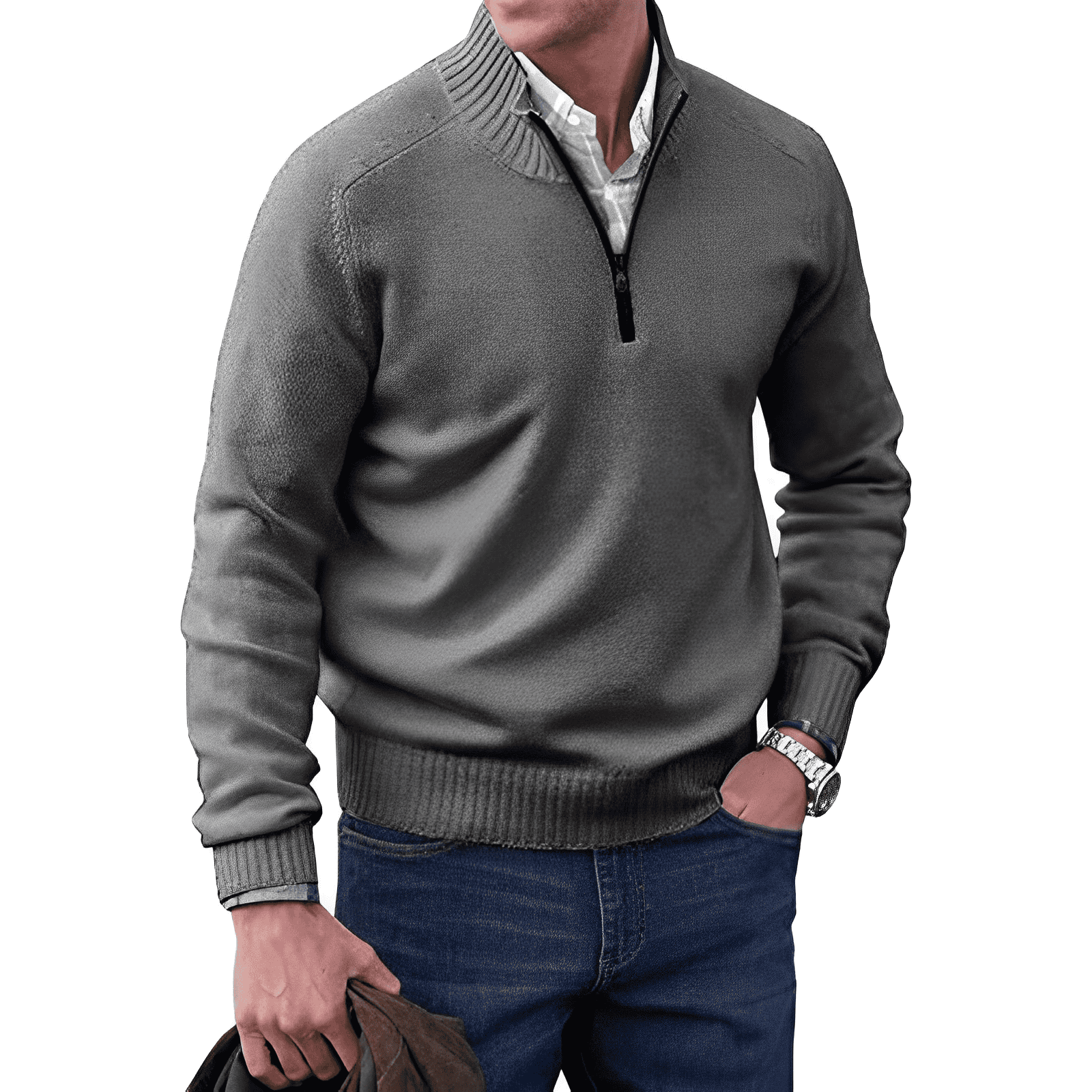 Pavin | Men's Knitted Half Zip Pullover Sweater 5