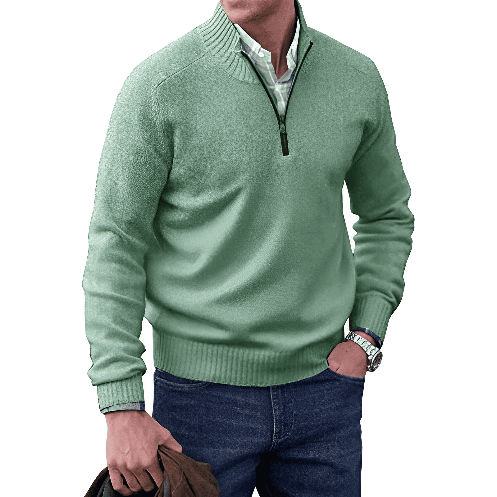 Pavin | Men's Knitted Half Zip Pullover Sweater 7