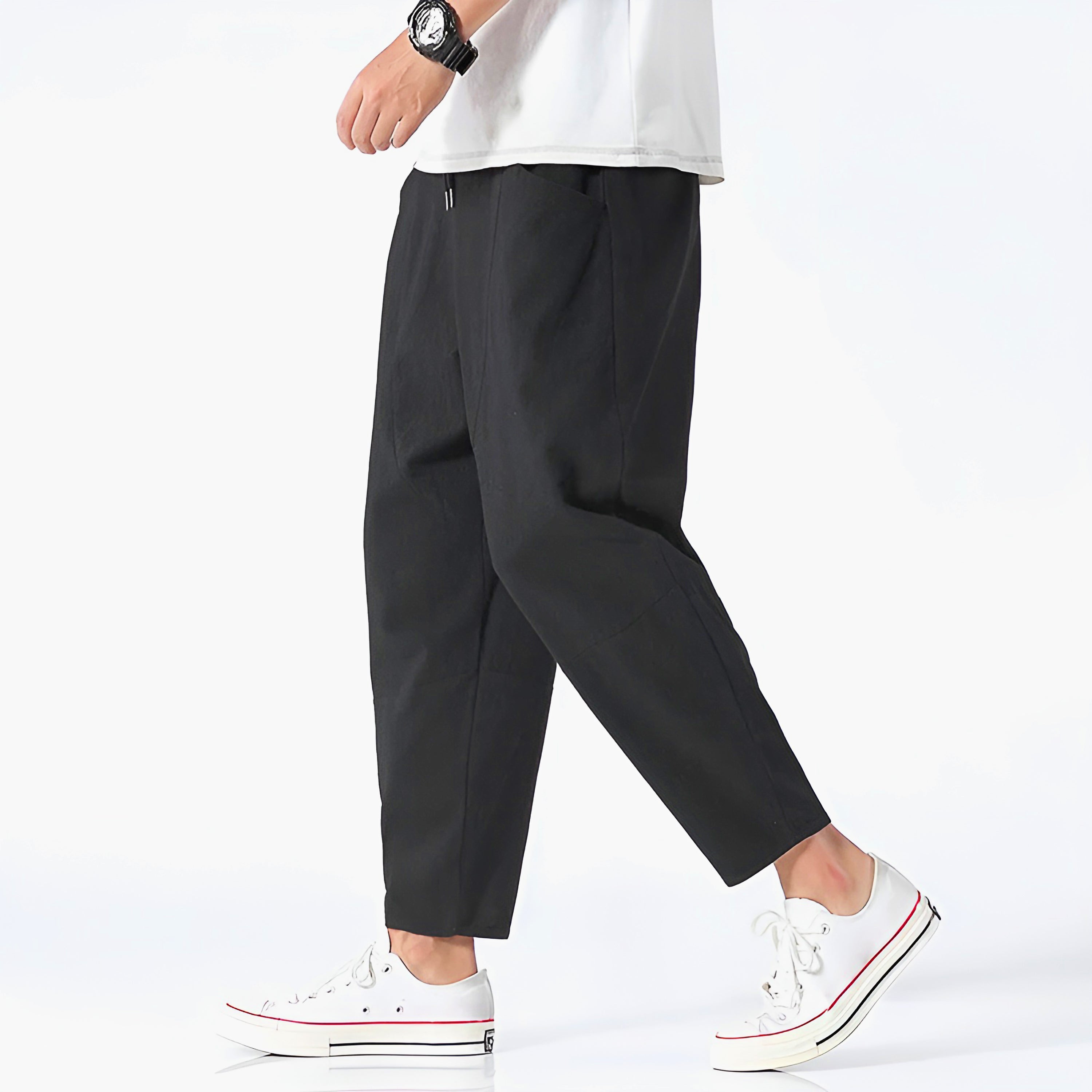 Peter | Men's Cropped Tapered Pants Elasticated Drawstring Waist 4