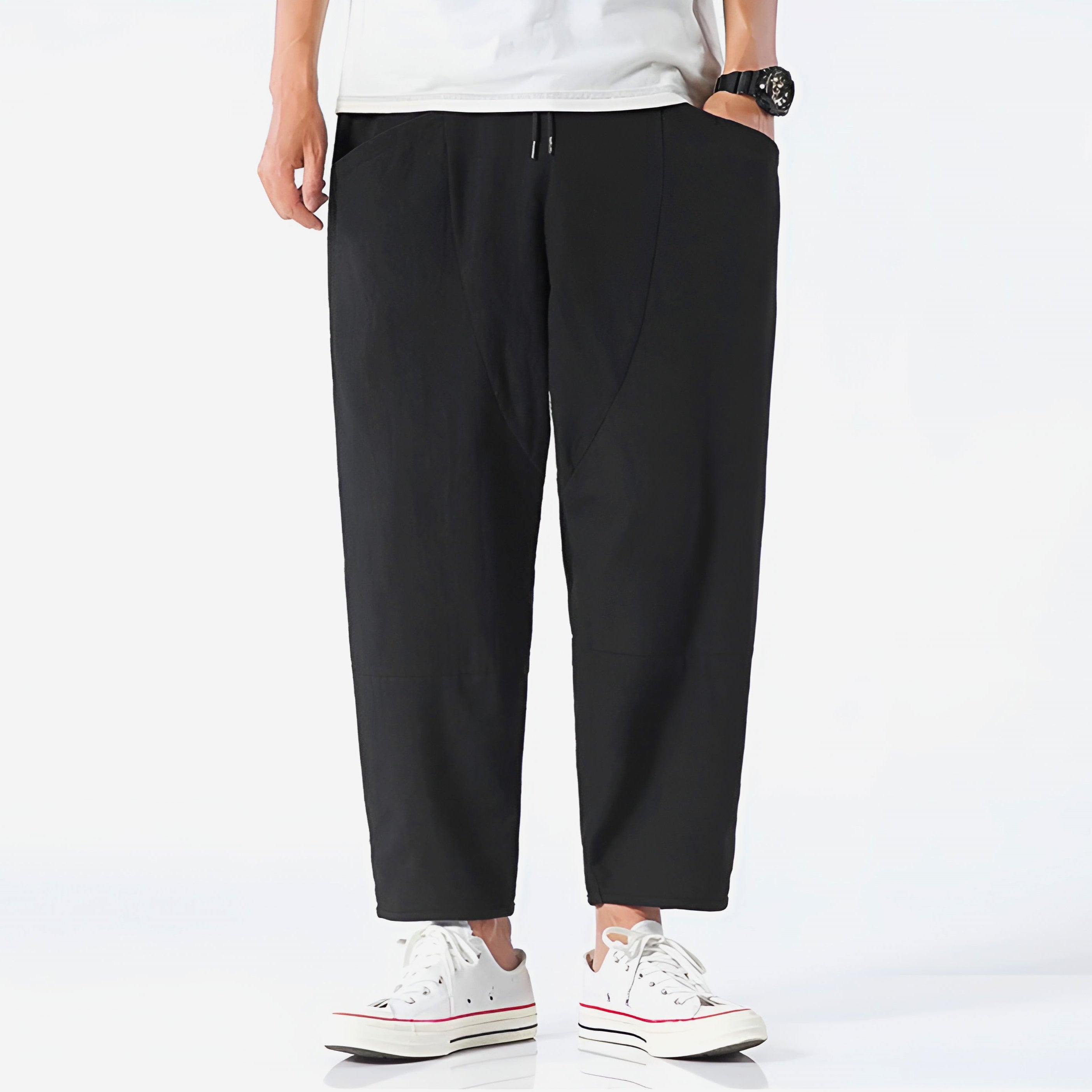 Peter | Men's Cropped Tapered Pants Elasticated Drawstring Waist 5