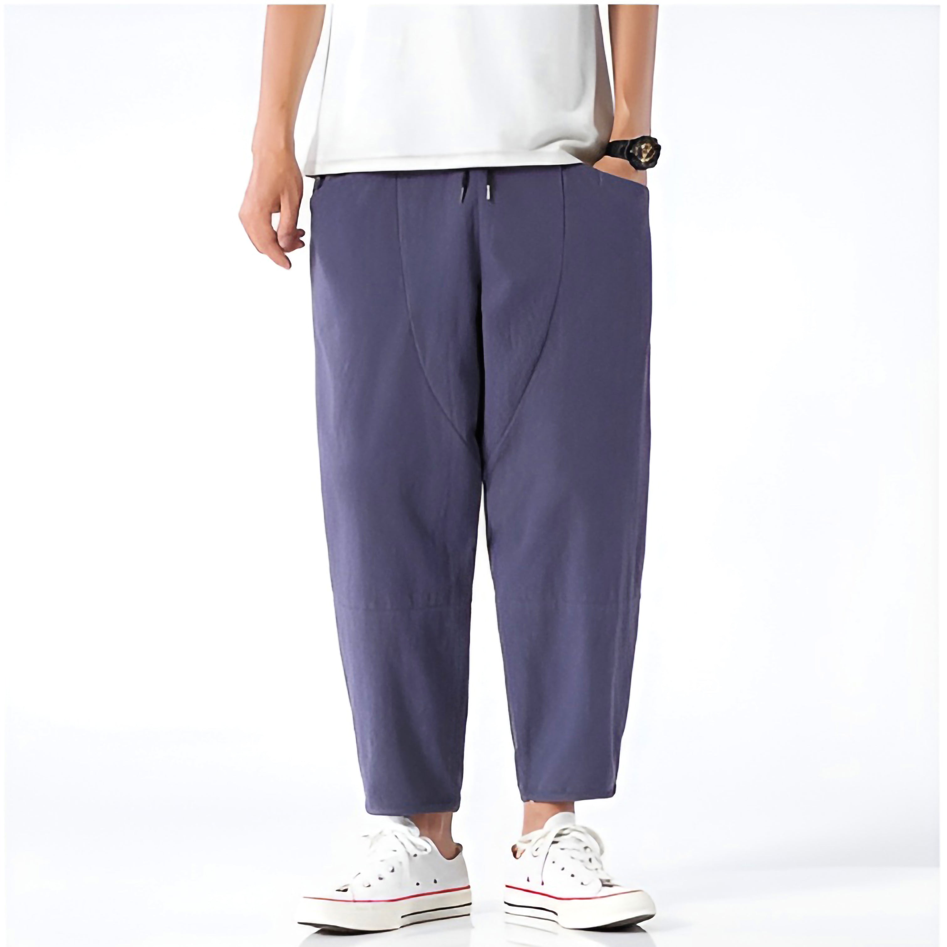 Peter | Men's Cropped Tapered Pants Elasticated Drawstring Waist 8