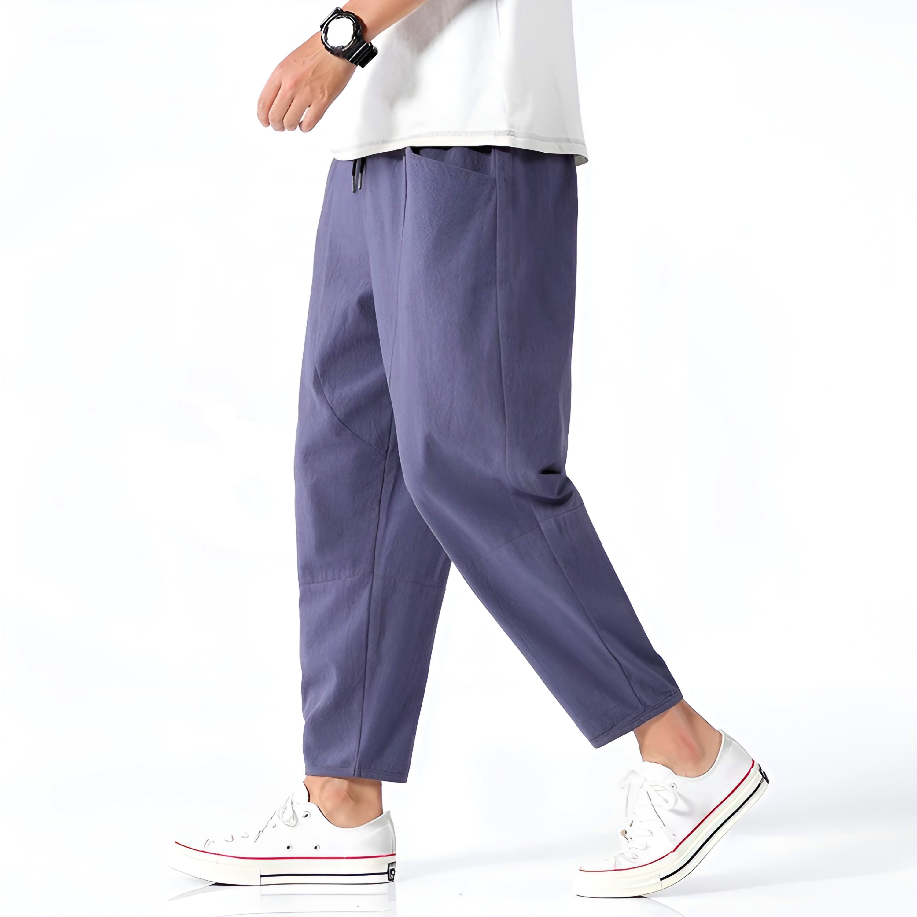Peter | Men's Cropped Tapered Pants Elasticated Drawstring Waist 9