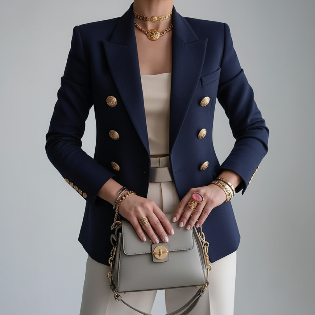 Sable | Black Double-Breasted Blazer for Women 1