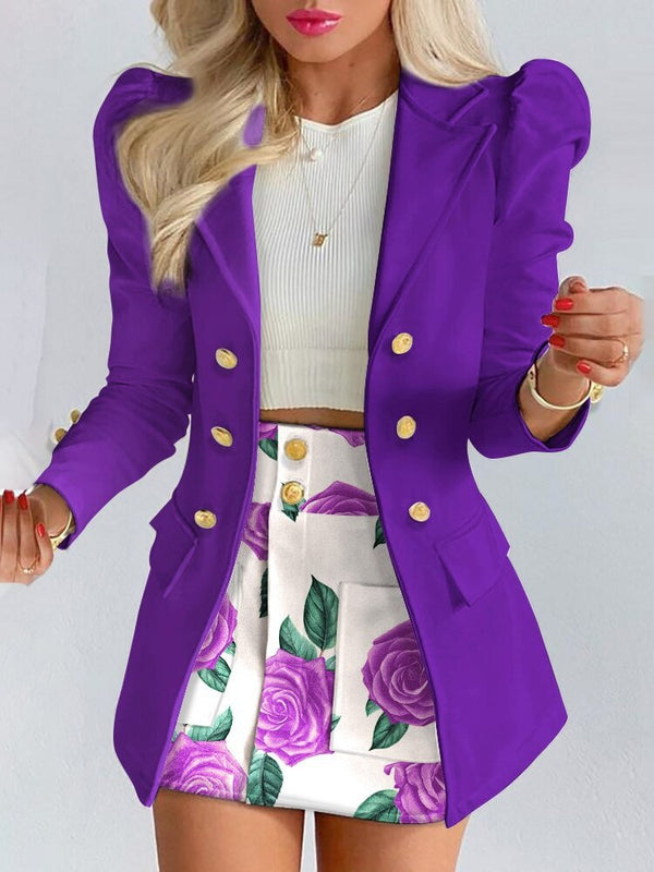 Scarlett | Women's Double Breasted Blazer Skirt Set