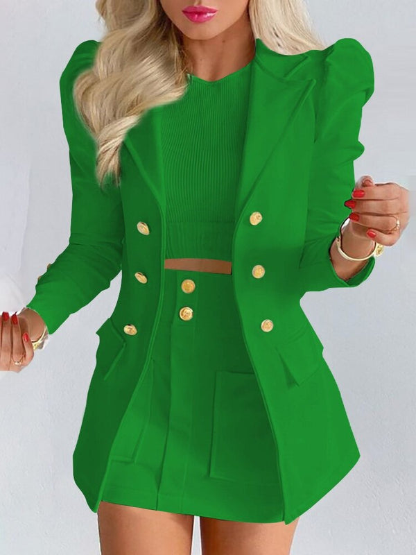 Scarlett | Women's Double Breasted Blazer Skirt Set 3