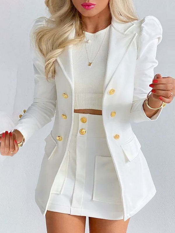 Scarlett | Women's Double Breasted Blazer Skirt Set 5