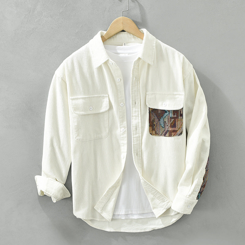Scott | Men's Corduroy Shirt Relaxed Fit Contrast Pocket 2
