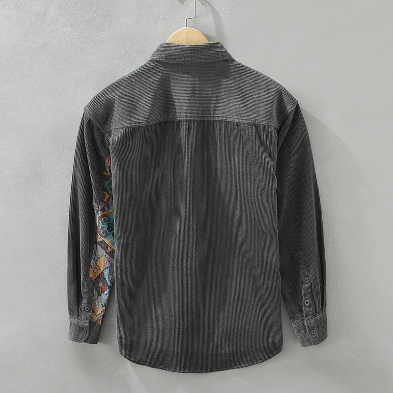 Scott | Men's Corduroy Shirt Relaxed Fit Contrast Pocket 4