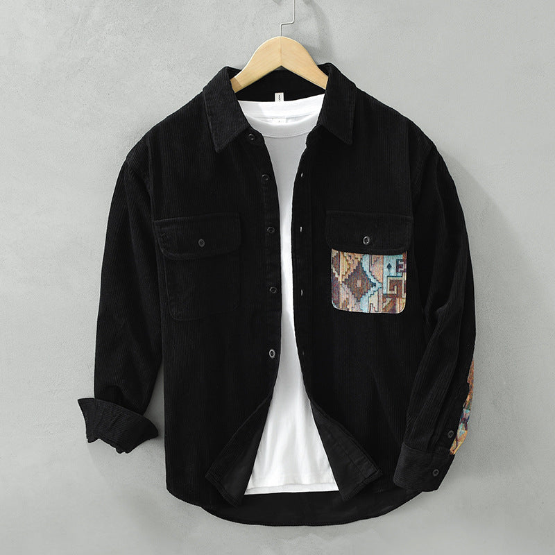 Scott | Men's Corduroy Shirt Relaxed Fit Contrast Pocket 6