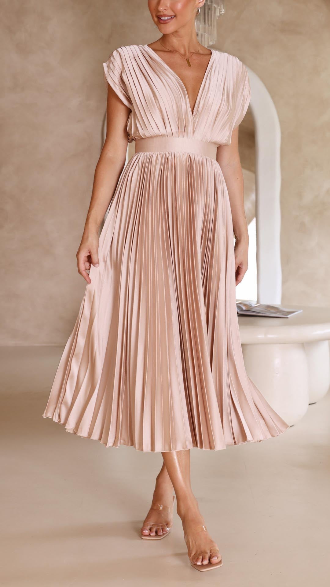 Sella | Pleated White Maxi Dress 6