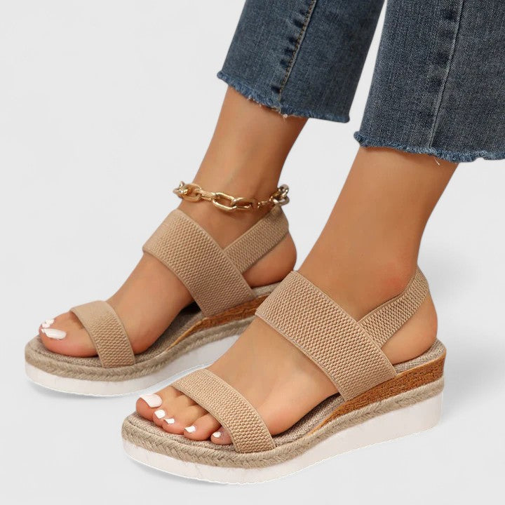 Sophia | Women's Wedge Sandals Elastic Strap Espadrille 3