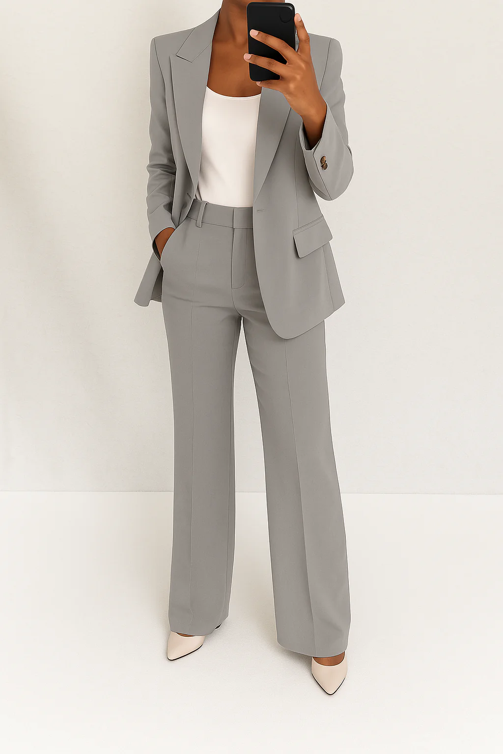Stella | Women's Single Button Blazer Straight Leg Suit Set 1