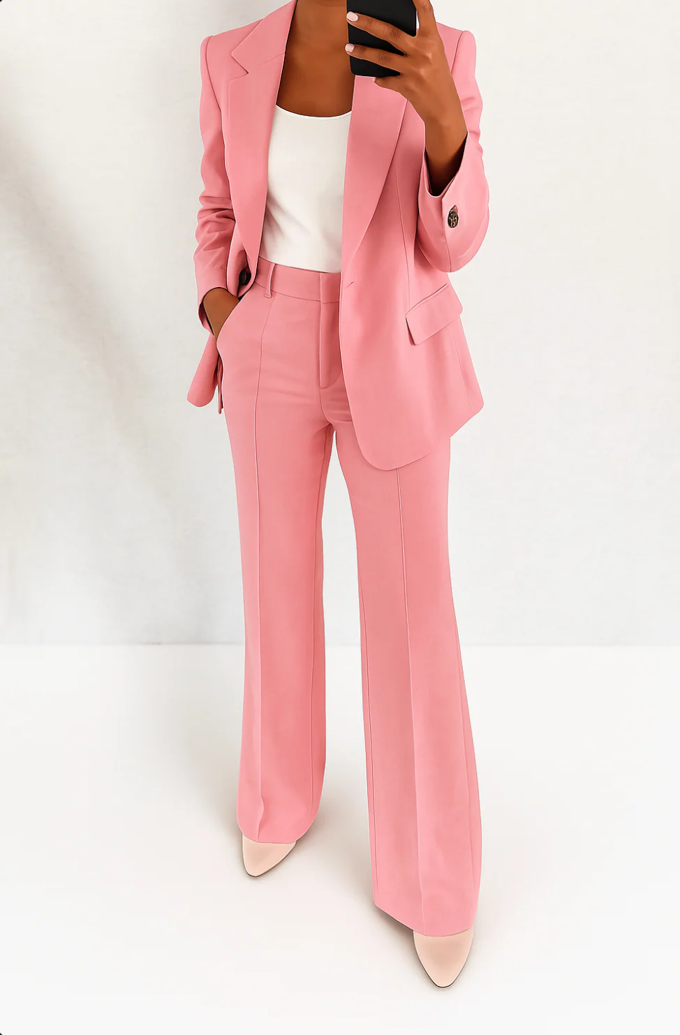 Stella | Women's Single Button Blazer Straight Leg Suit Set 4