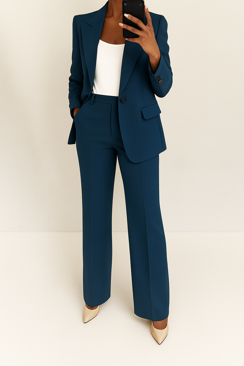 Stella | Women's Single Button Blazer Straight Leg Suit Set 6