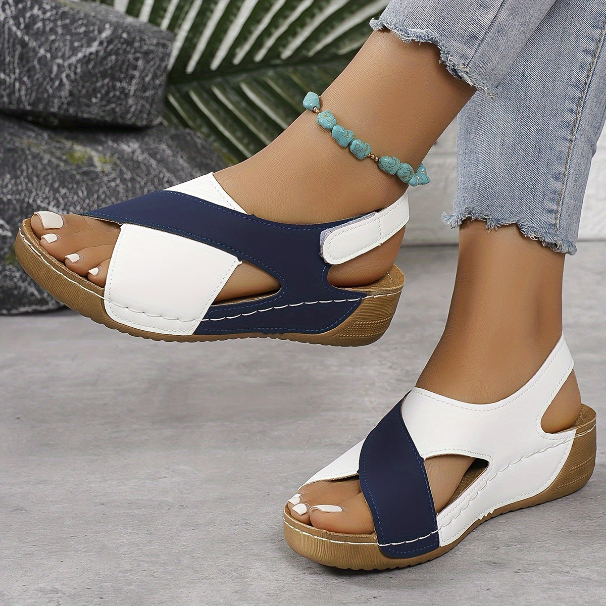 Stella | Women's Wedge Color block Sandals