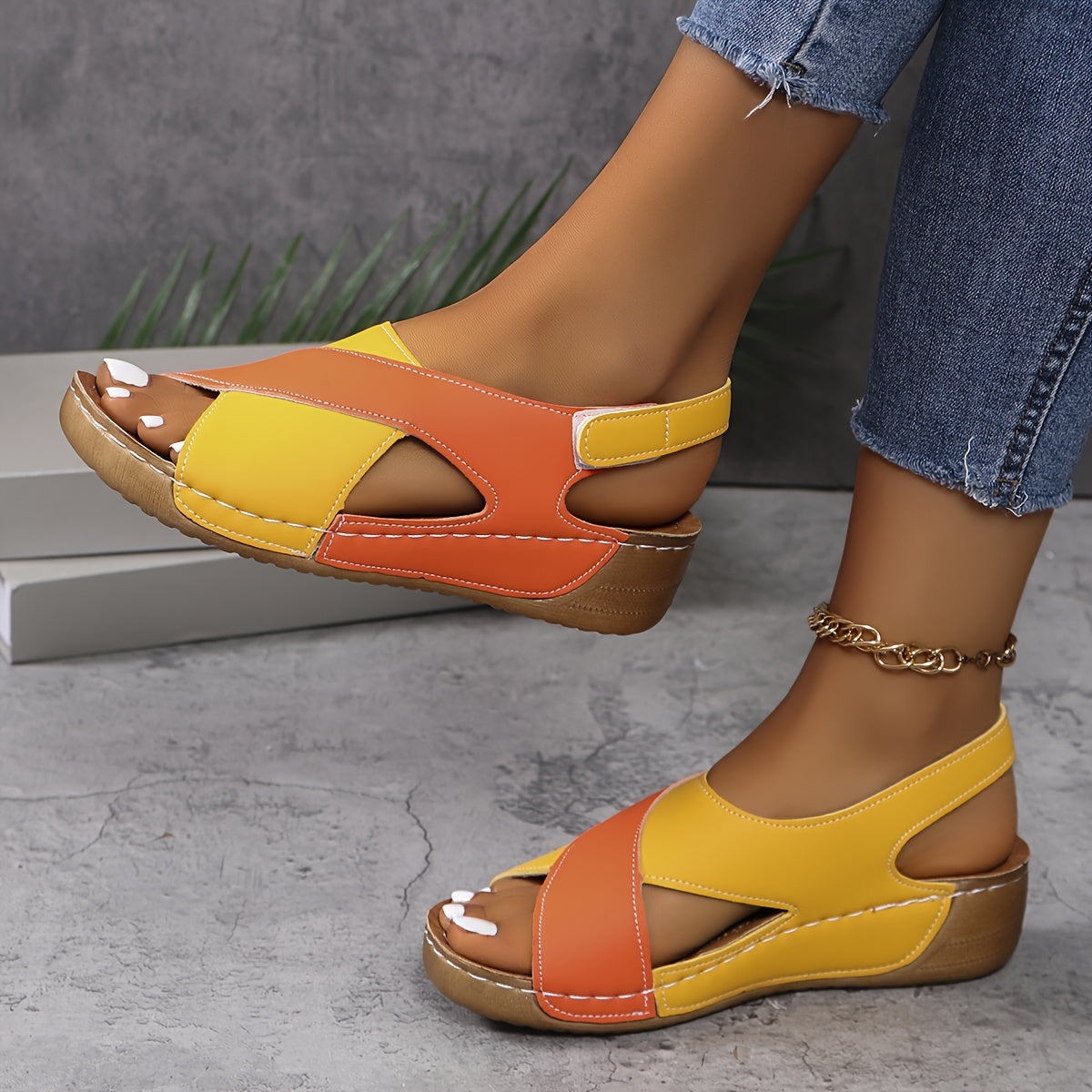 Stella | Women's Wedge Color block Sandals 5