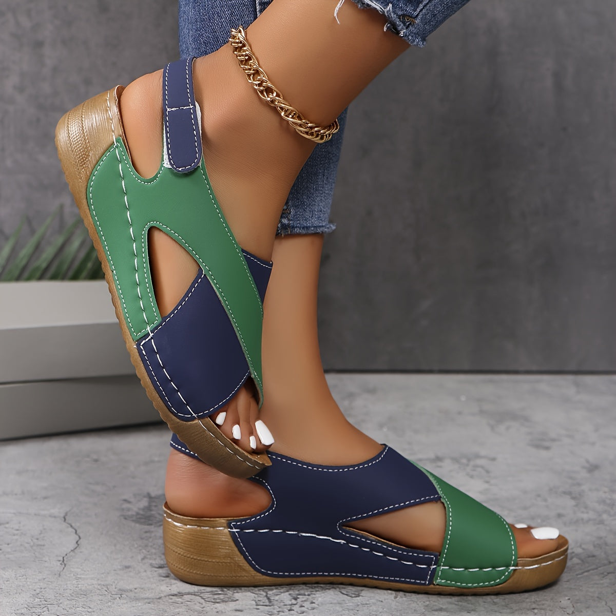 Stella | Women's Wedge Color block Sandals 6
