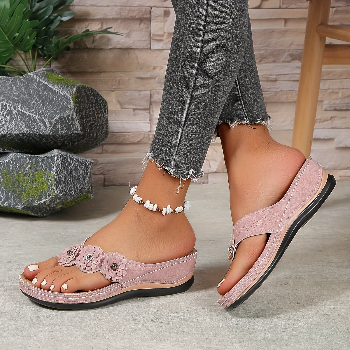 Tilda | Women's Thong Wedge Sandals 7
