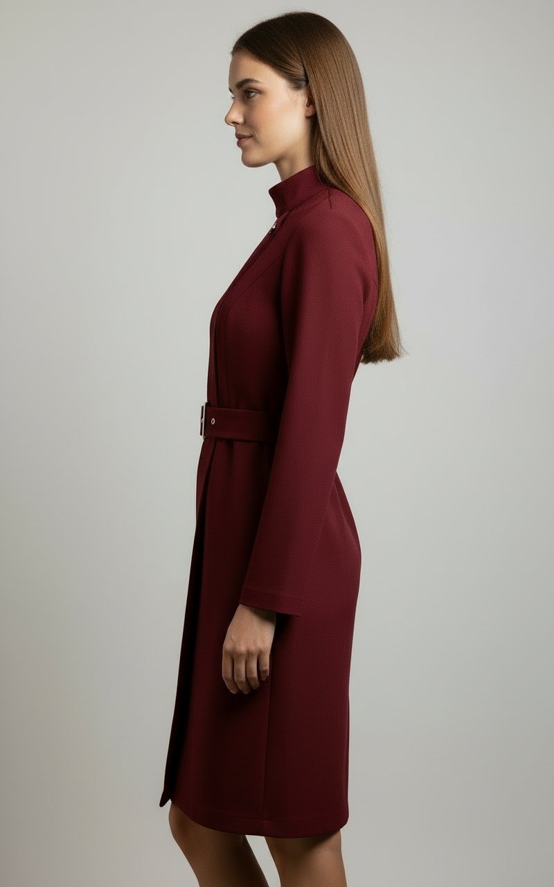 Trevina | Asymmetric Belted A-Line Dress 3