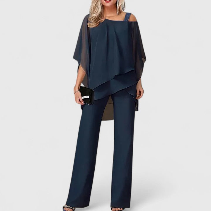 Trudy | Women's Chiffon Wide Leg Two-Piece Set 4