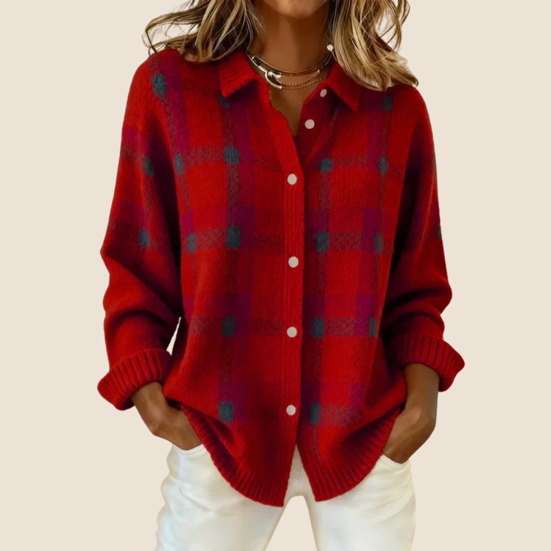 Virelle | Soft Knit Retro Check Sweater 2