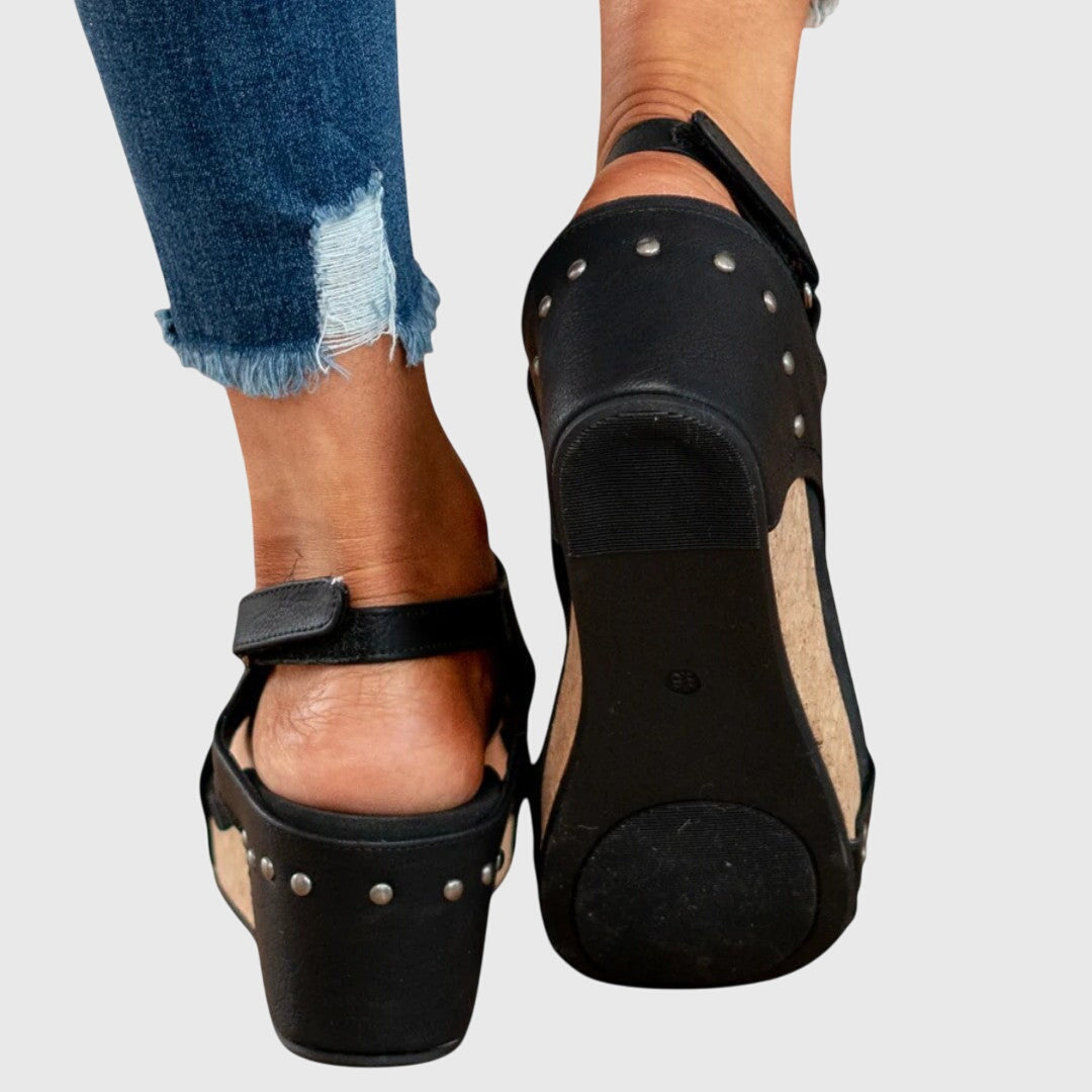 Wendy | Women's Wedge Sandals Open Toe Slingback Cork Platform 7