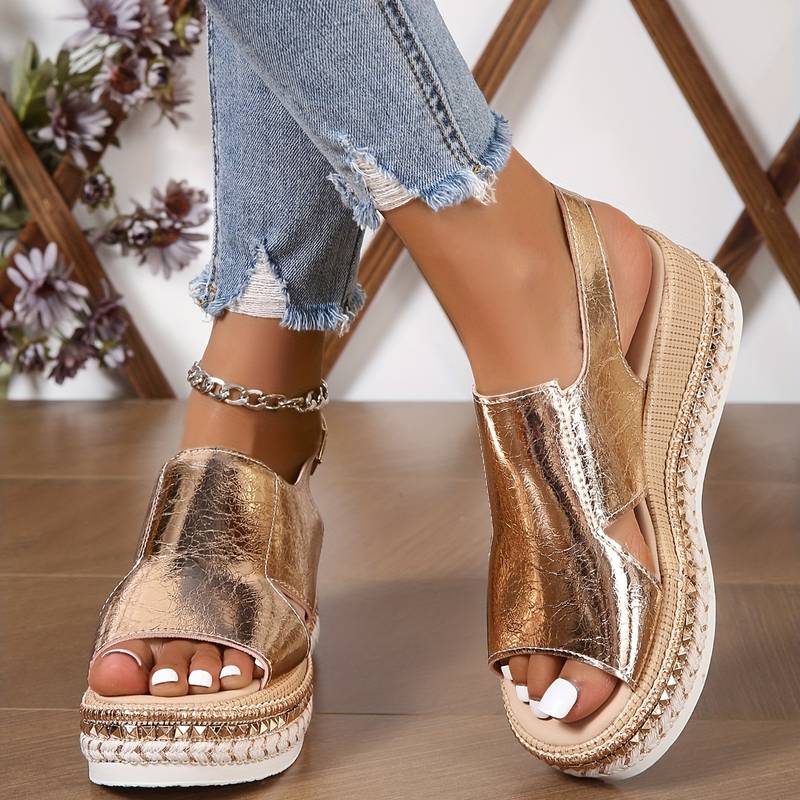 Willa | Women's Platform Wedge Sandals Cutout Ankle Strap 1