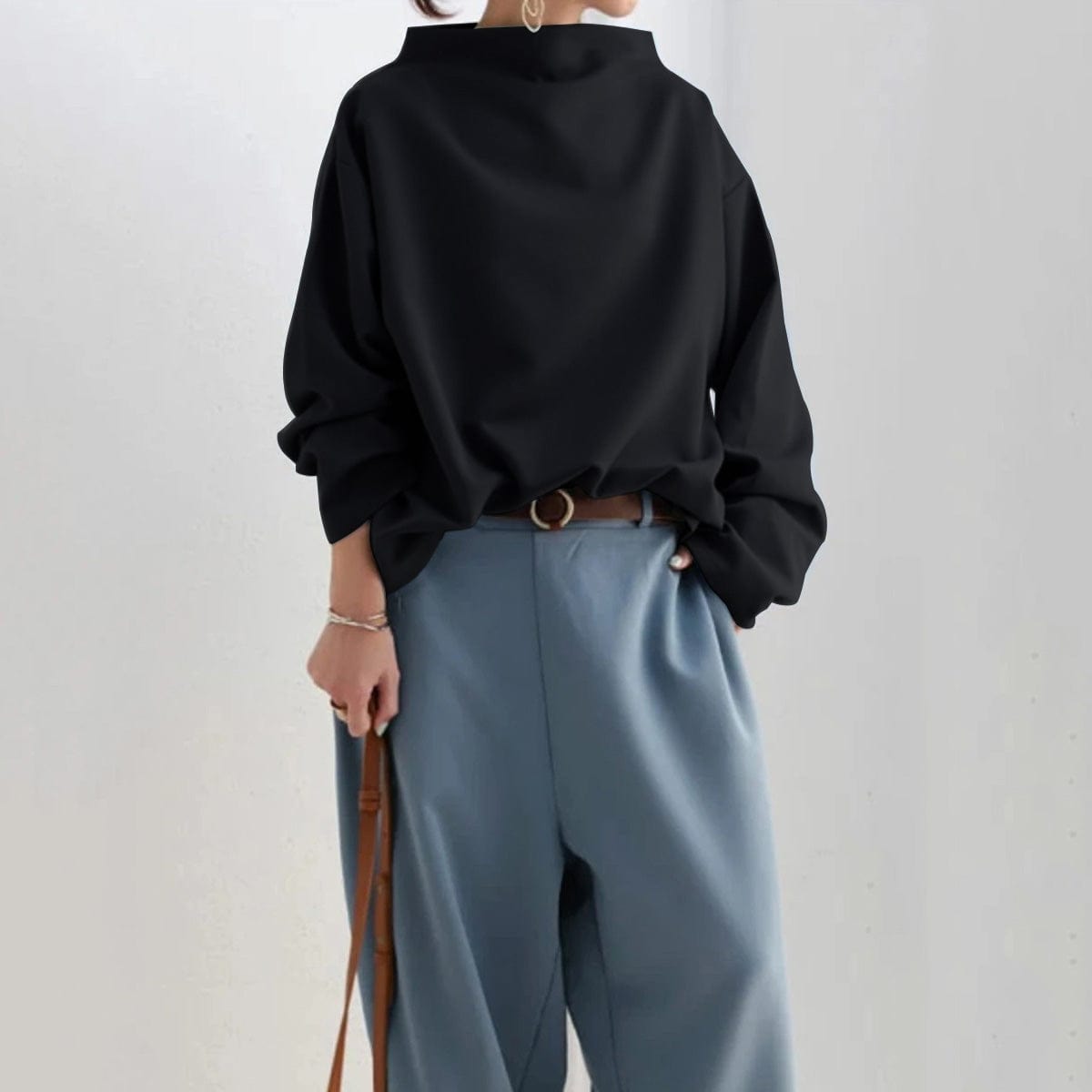 Zelari | High-Neck Soft Knit Top 6