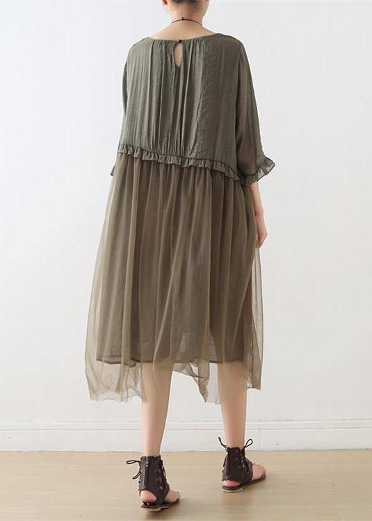Close-up of tulle overlay texture and chiffon base fabric on summer dress