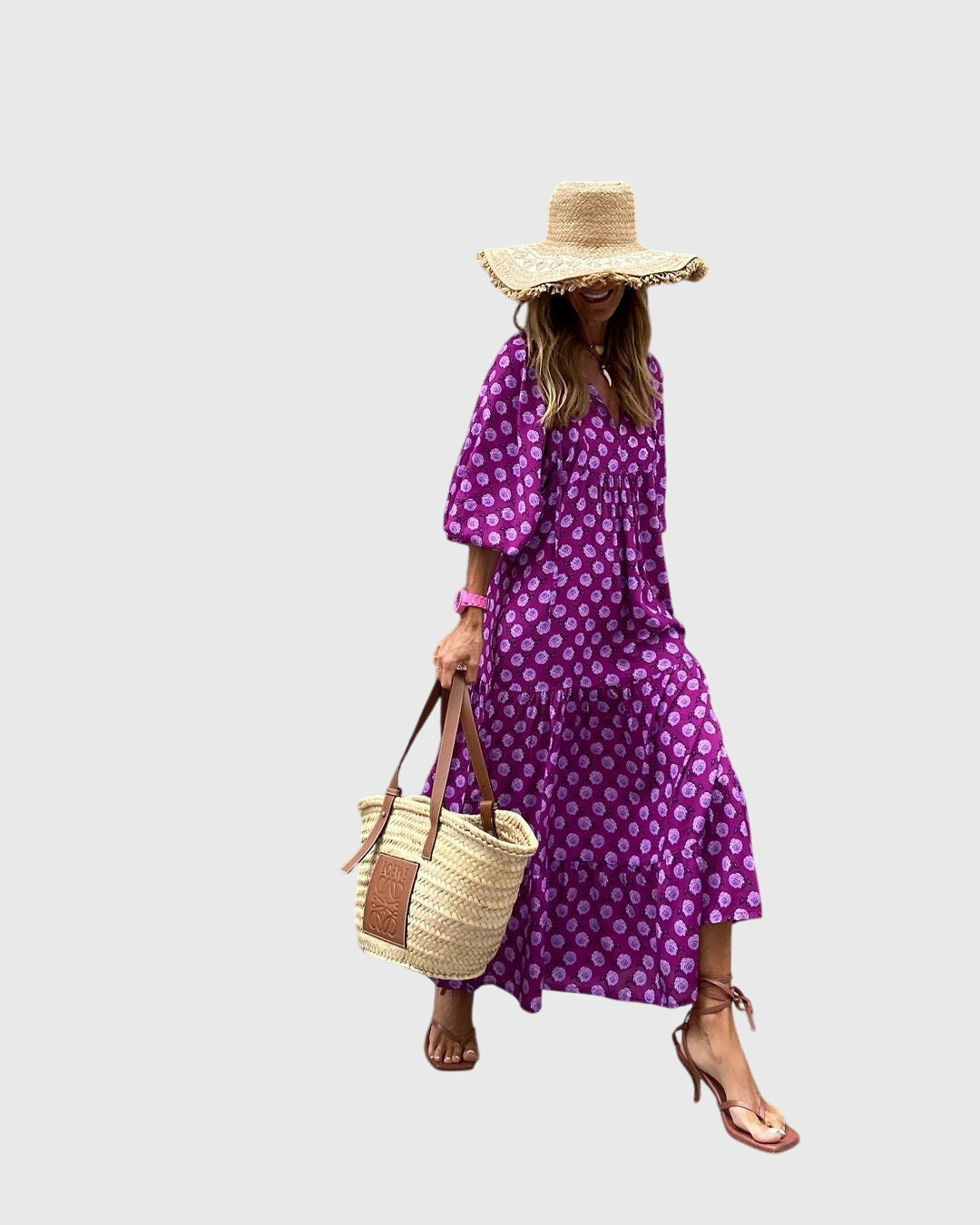 Back view of Boho Maxi Dress showing tiered construction and flowing silhouette