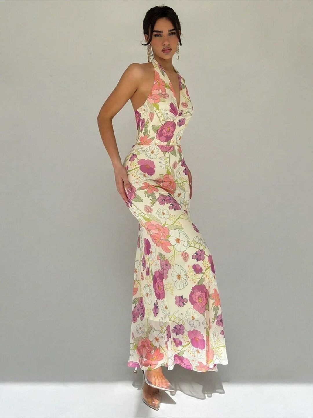 Craftsmiley Women's Multicolor Bodycon Maxi Dress