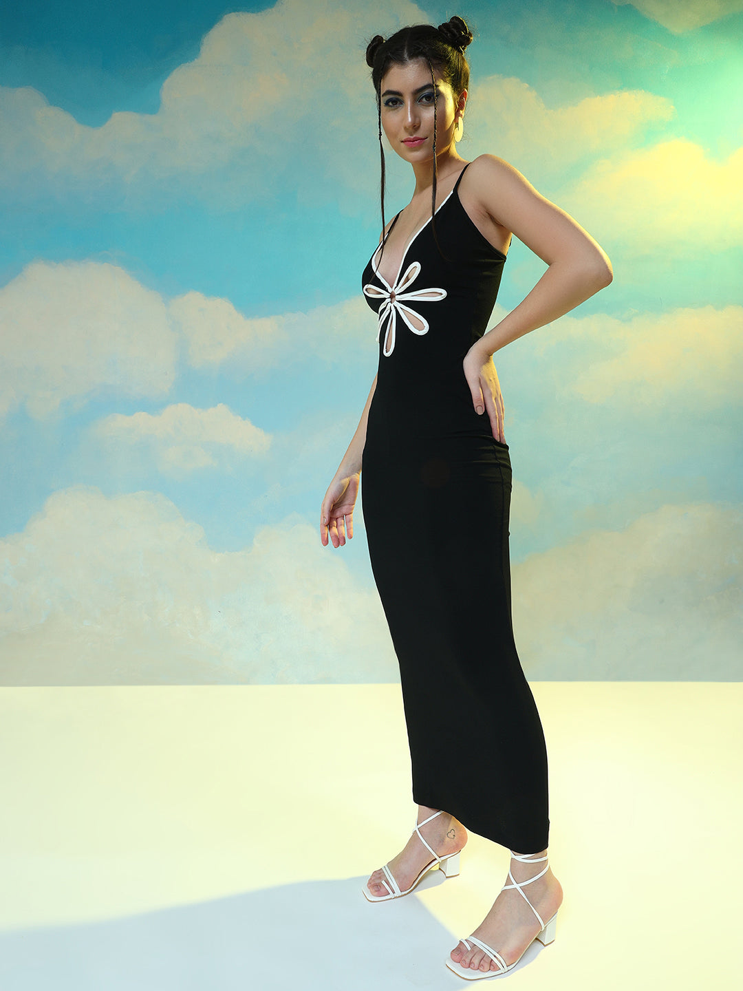 Craftsmiley Midnight Blossom Bodycon Dress