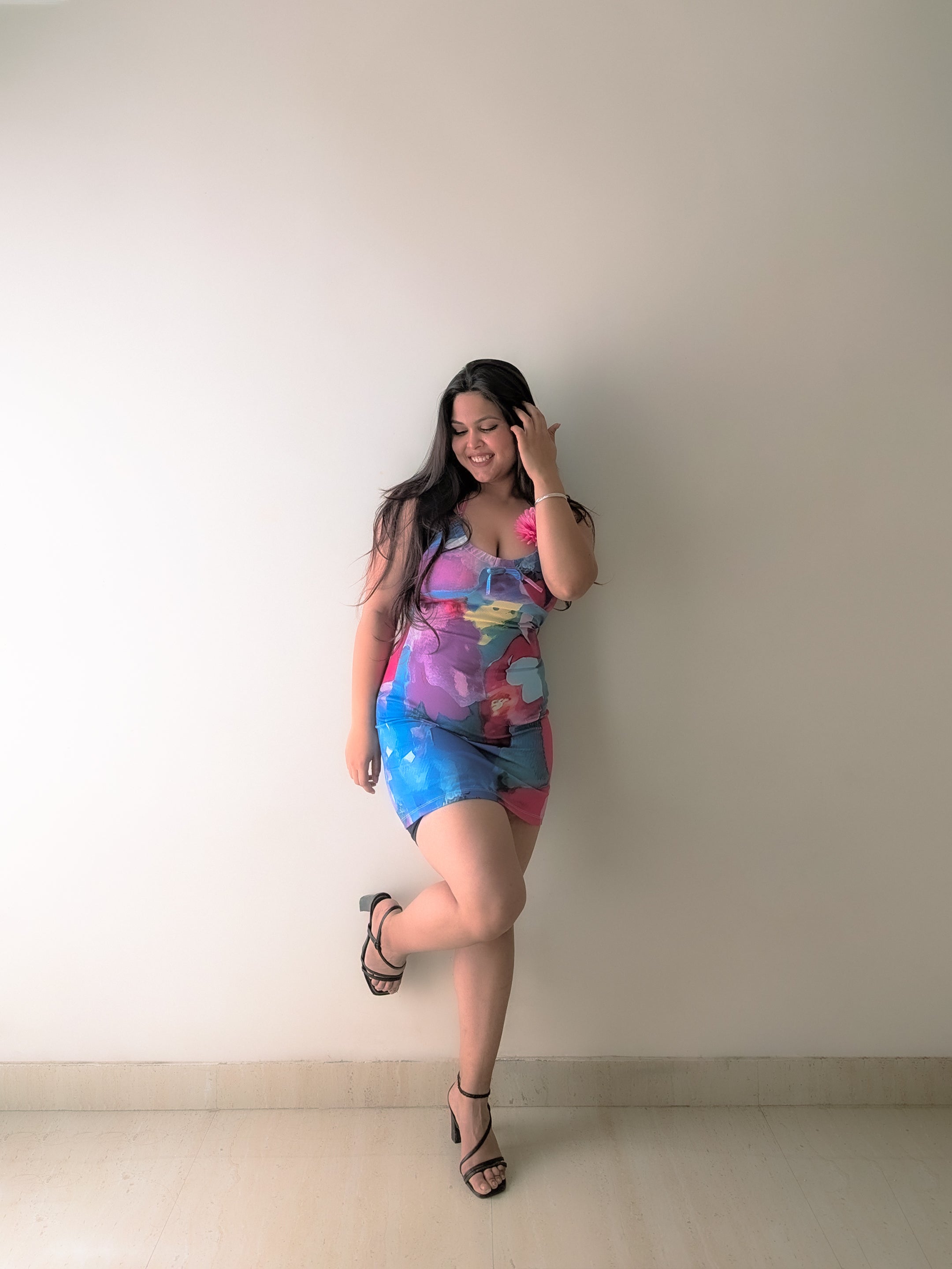 Craftsmiley Bloom Halter Bodycon Dress 🌸🌈