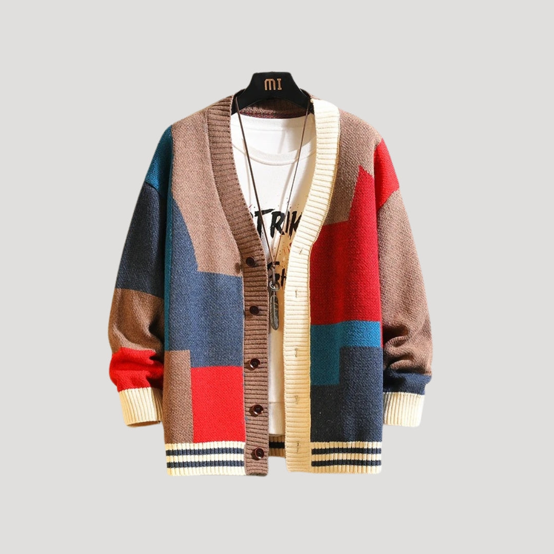 Alora | Spring Colorblock Button Knit Cardigan 1