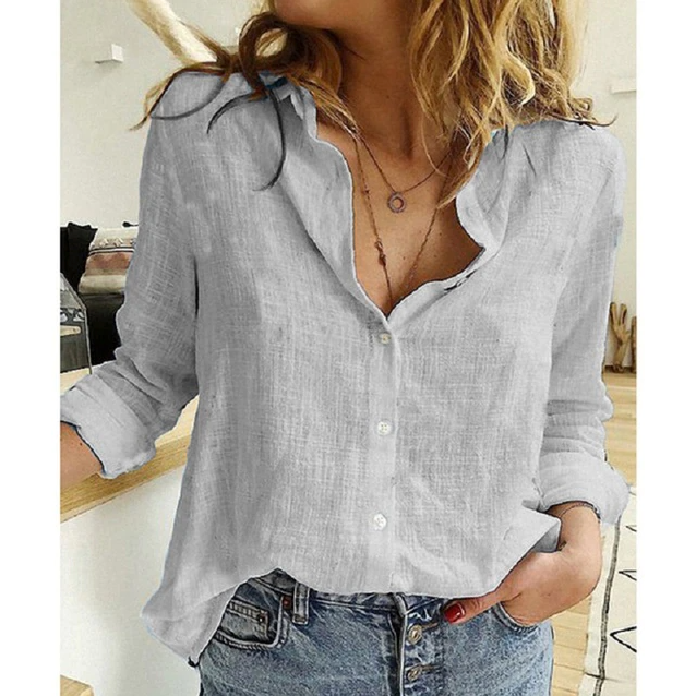 Bella | Women's Button-Down Blouse Relaxed Fit Long Sleeve 1