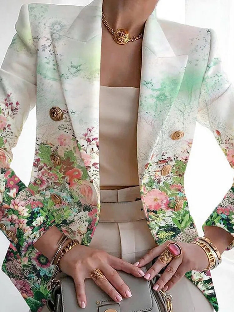 Blair | Women's Floral Print Open Front Long Sleeve Blazer 10