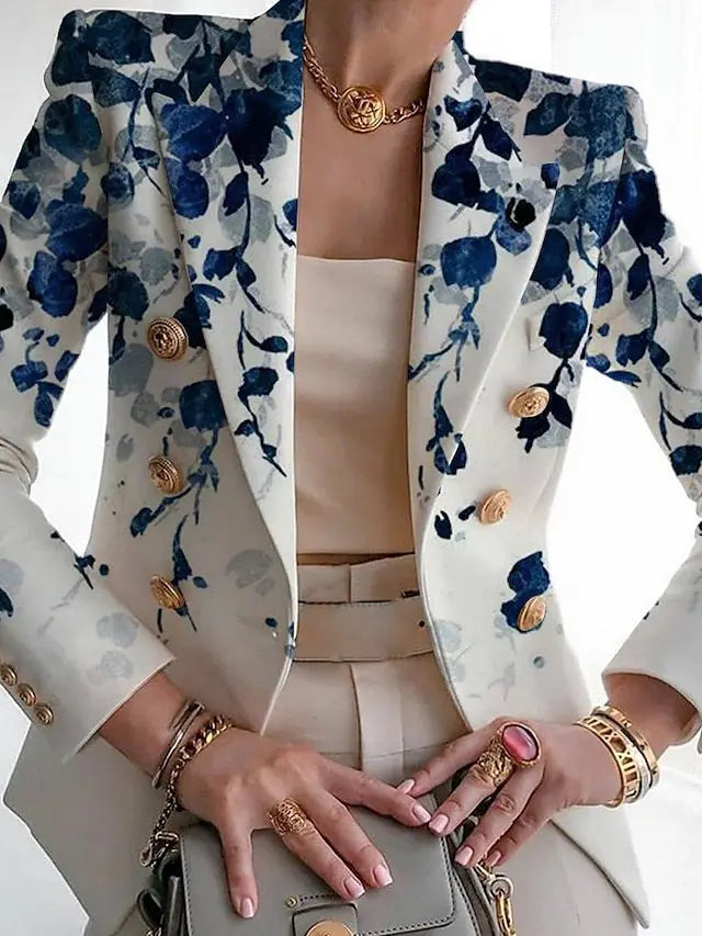 Blair | Women's Floral Print Open Front Long Sleeve Blazer 2