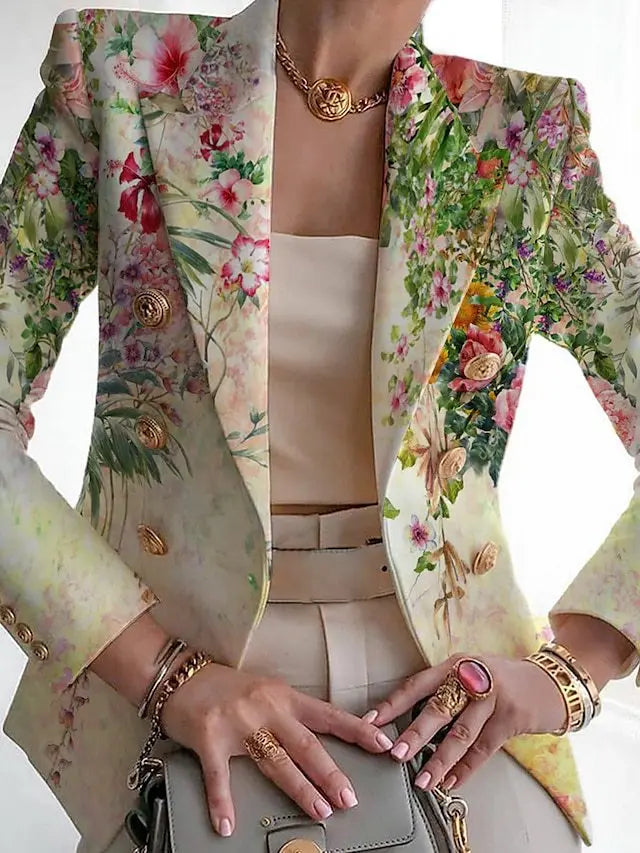 Blair | Women's Floral Print Open Front Long Sleeve Blazer 3