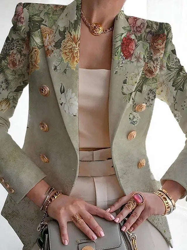Blair | Women's Floral Print Open Front Long Sleeve Blazer 4