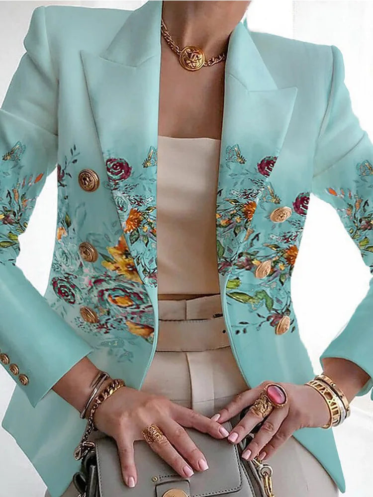 Blair | Women's Floral Print Open Front Long Sleeve Blazer 5