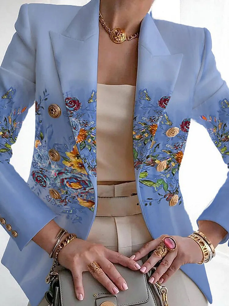 Blair | Women's Floral Print Open Front Long Sleeve Blazer 6