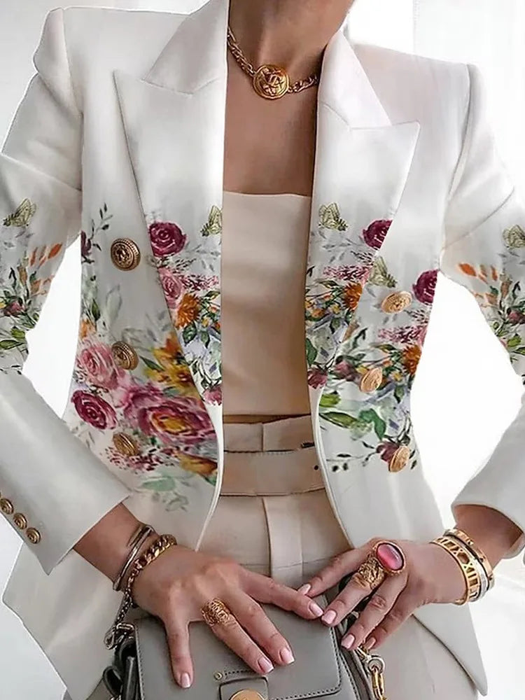 Blair | Women's Floral Print Open Front Long Sleeve Blazer 8