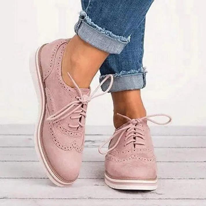 Brogueo | Classic Lace-Up Flat Sole Brogue Trainers 0