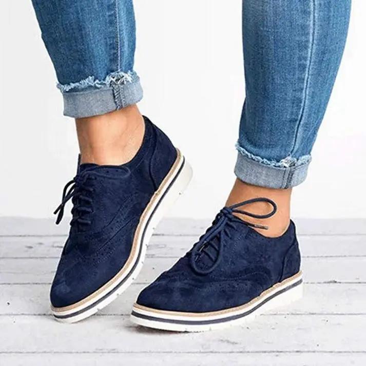 Brogueo | Classic Lace-Up Flat Sole Brogue Trainers 2