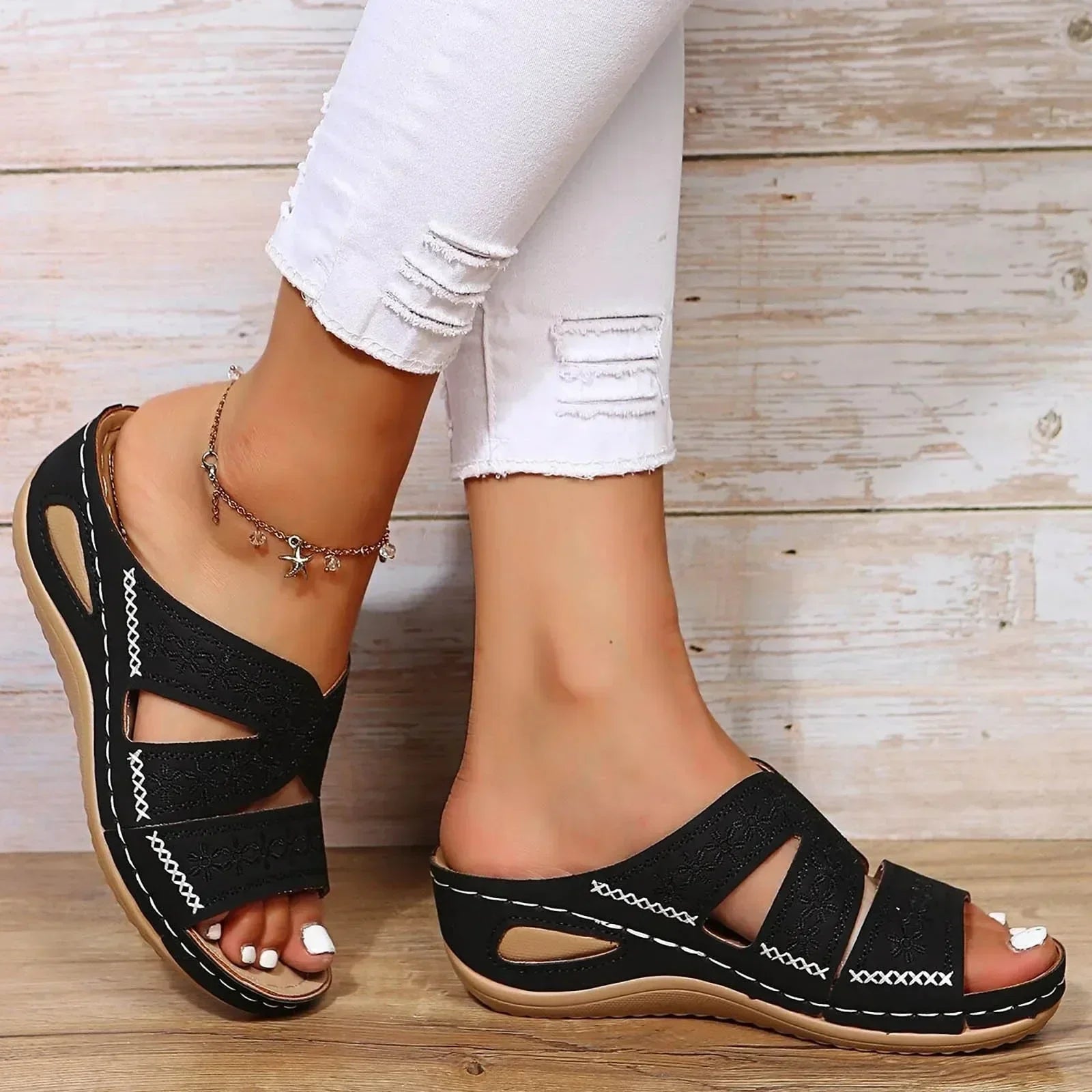 Cady | Women Orthopedic Wedge Platform Slide Sandals