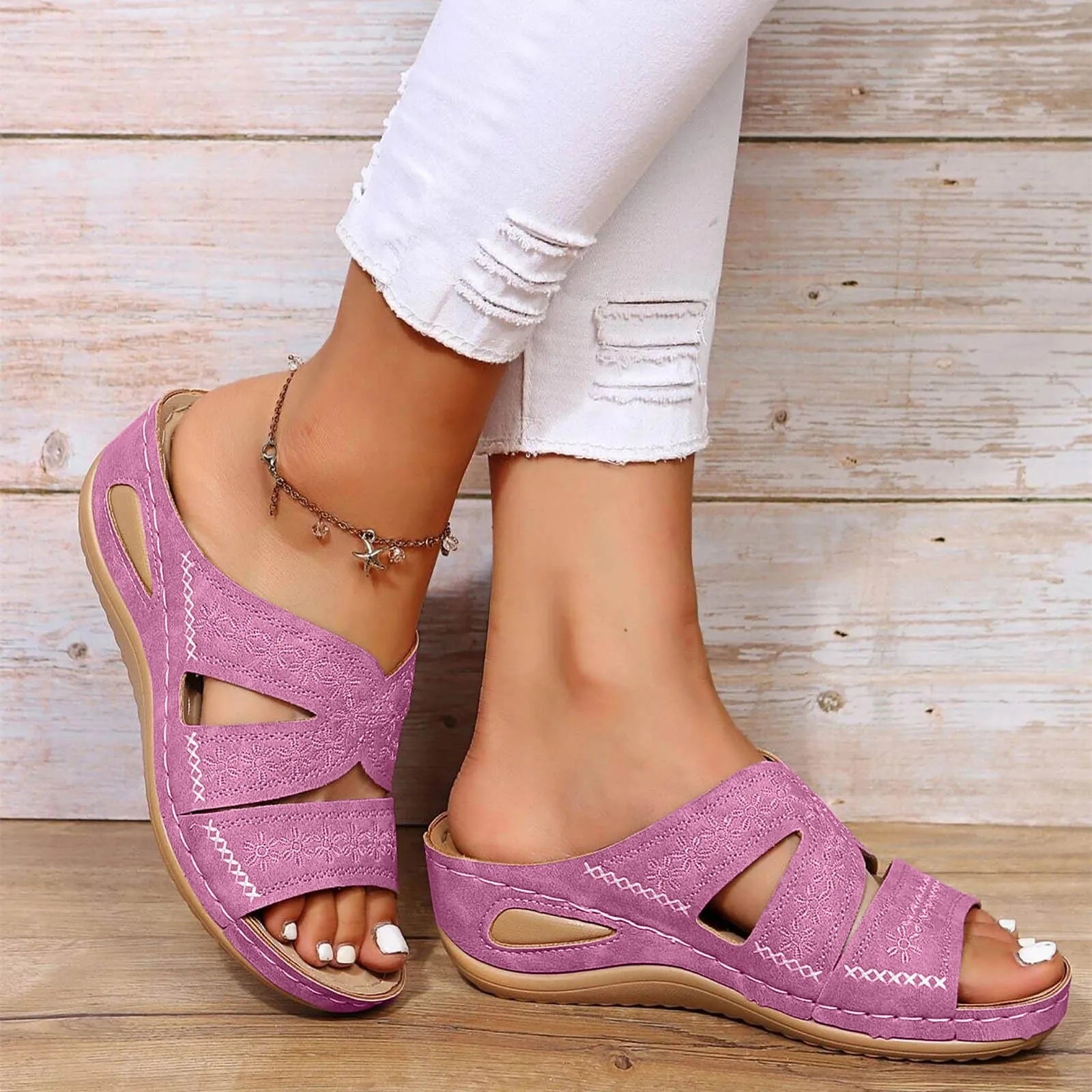 Cady | Women Orthopedic Wedge Platform Slide Sandals