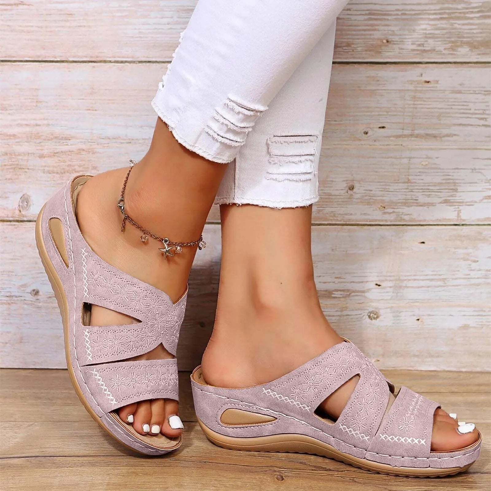 Cady | Women Orthopedic Wedge Platform Slide Sandals