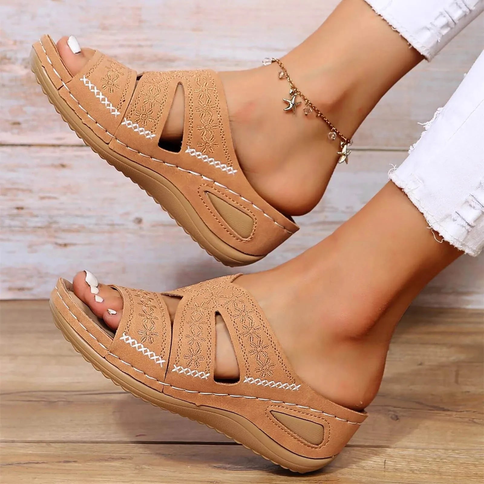 Cady | Women Orthopedic Wedge Platform Slide Sandals